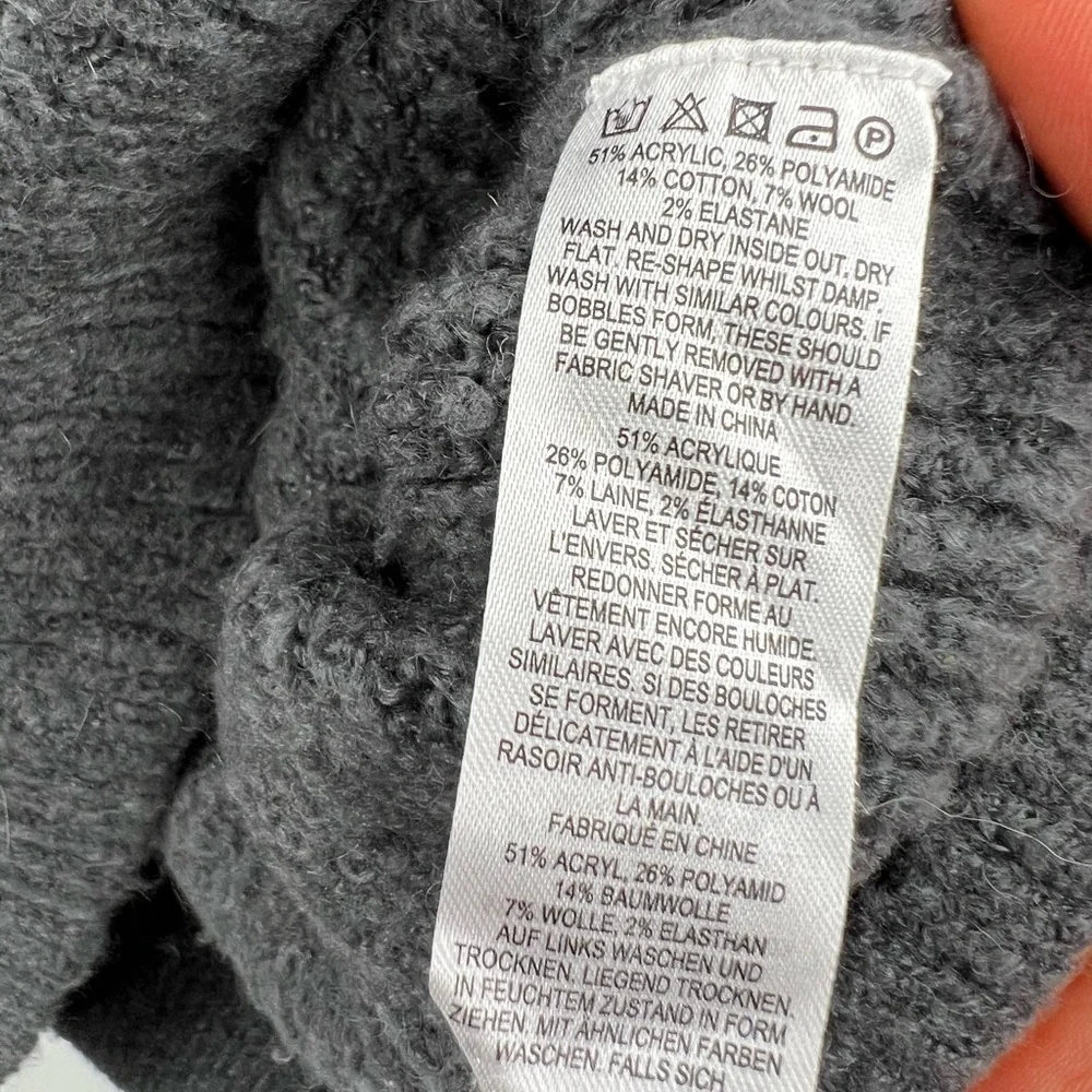 French Connection grey turtleneck wool blend size M